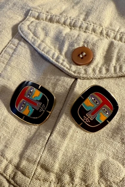 Vintage Laurel Burch Lion Face Earrings Selected by Personal Choice