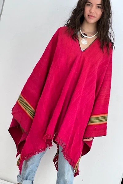 Vintage Hand Woven Wool Poncho Selected by Anna Corinna