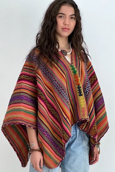 Vintage Hand Woven Wool Poncho Selected by Anna Corinna