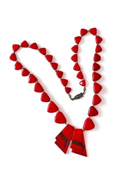 Vintage 1940s Glass Bead Bow Necklace Selected by MARMALADE