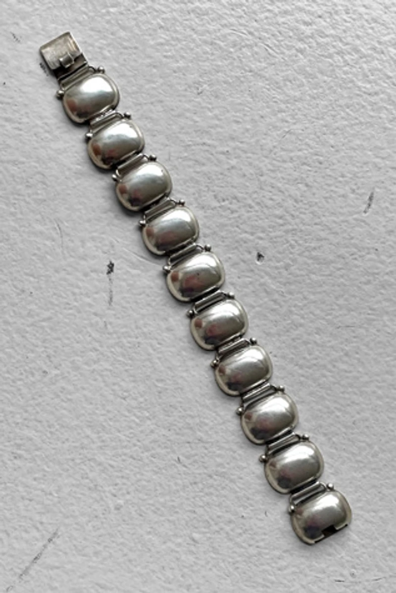 Heavy Sterling Silver Mid-Century Modernist Panel Bracelet Selected by MARMALADE
