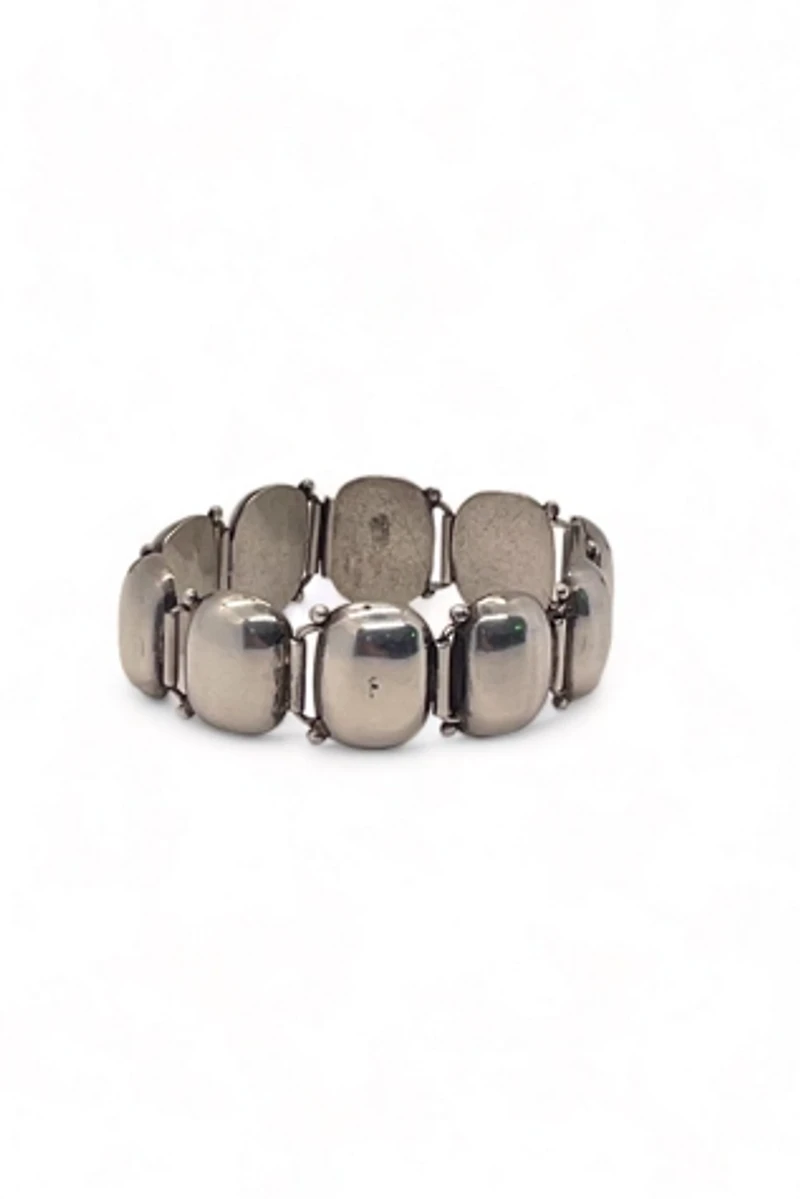 Heavy Sterling Silver Mid-Century Modernist Panel Bracelet Selected by MARMALADE