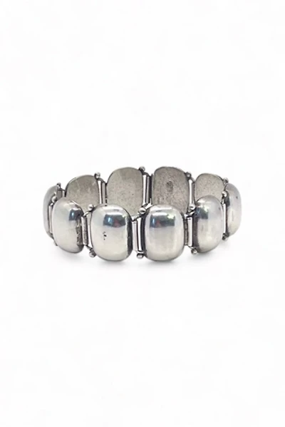 Heavy Sterling Silver Mid-Century Modernist Panel Bracelet Selected by MARMALADE