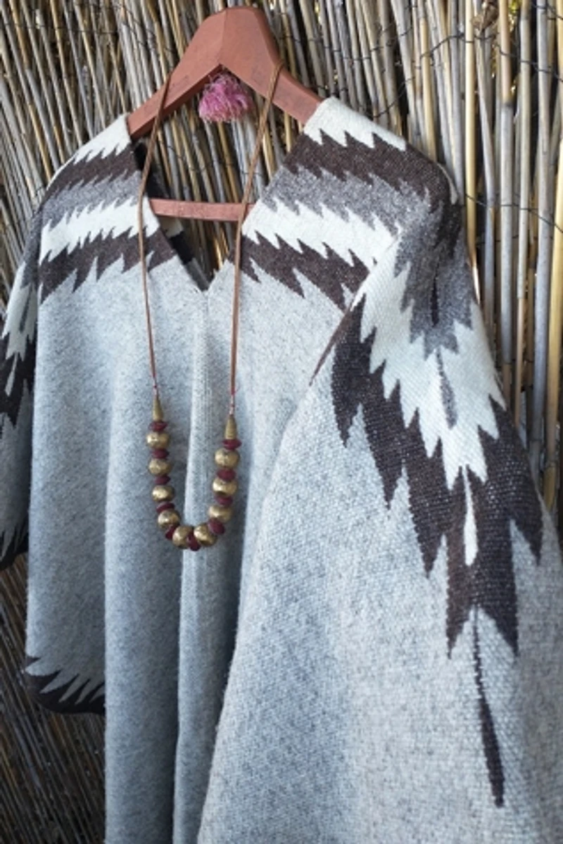 Handwoven Southwest Blanket Poncho Selected by Garbage Soup