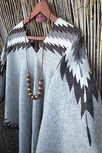 Handwoven Southwest Blanket Poncho Selected by Garbage Soup