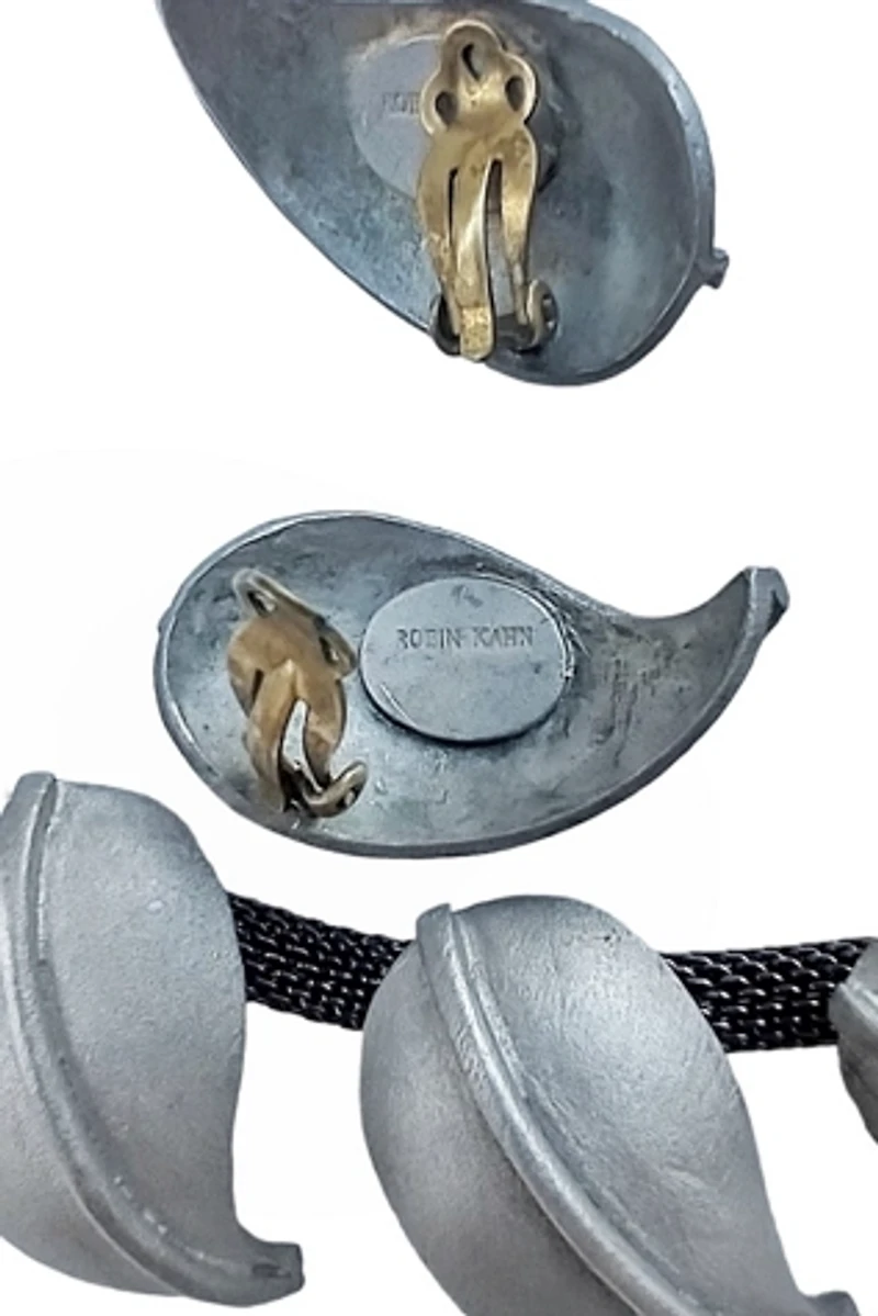 Designer Pewter Necklace & Earrings Set Selected by Garbage Soup