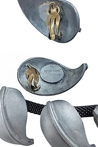 Designer Pewter Necklace & Earrings Set Selected by Garbage Soup
