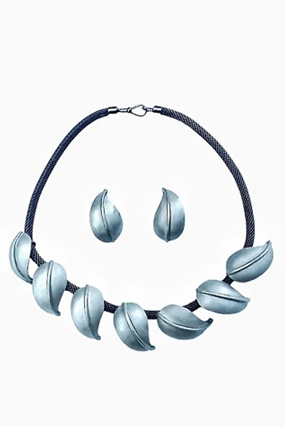 Designer Pewter Necklace & Earrings Set Selected by Garbage Soup