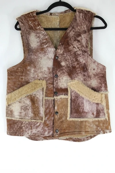 1970s Patchwork Suede Sherpa Vest Selected By Moons + Junes Vintage