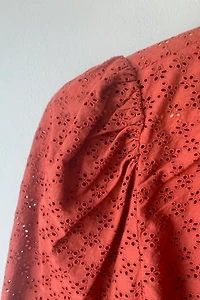 Ulla Johnson Rust Eyelet Top Selected by The Curatorial Dept.