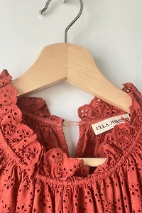 Ulla Johnson Rust Eyelet Top Selected by The Curatorial Dept.