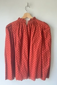 Ulla Johnson Rust Eyelet Top Selected by The Curatorial Dept.