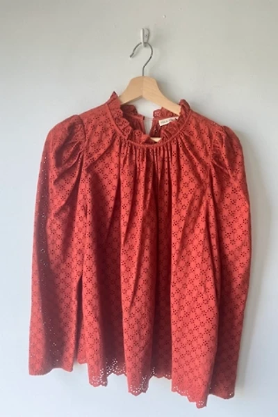 Ulla Johnson Rust Eyelet Top Selected by The Curatorial Dept.