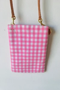Clare V. Pink and White Gingham Pouch Selected by The Curatorial Dept.