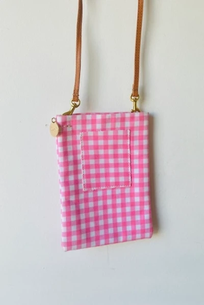 Clare V. Pink and White Gingham Pouch Selected by The Curatorial Dept.