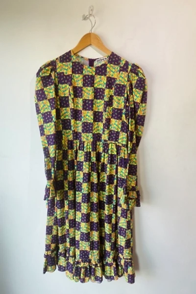 Batsheva Purple and Orange Floral Dress Selected by The Curatorial Dept.