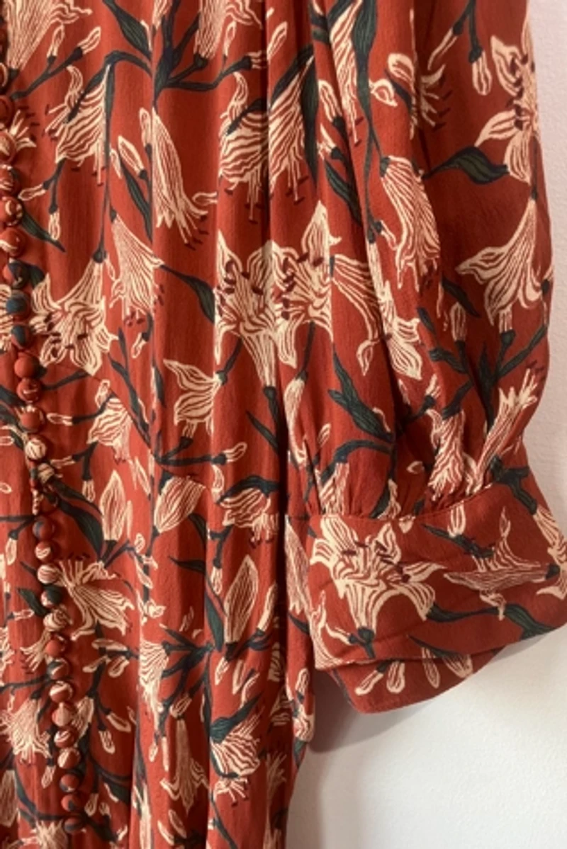 Doen Rust Floral Maxi Dress