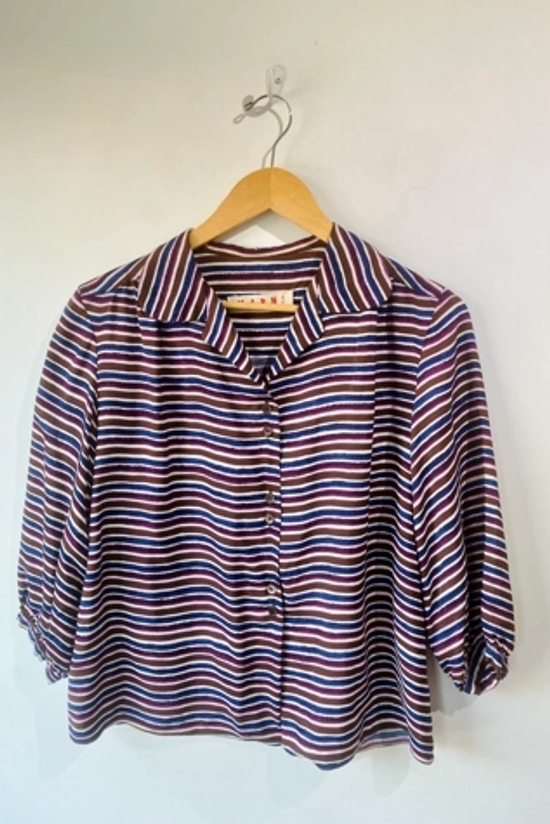 Marni Brown, Blue & Purple Striped Top Selected by The Curatorial Dept.