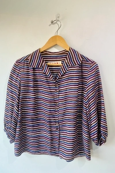 Marni Brown, Blue & Purple Striped Top Selected by The Curatorial Dept.