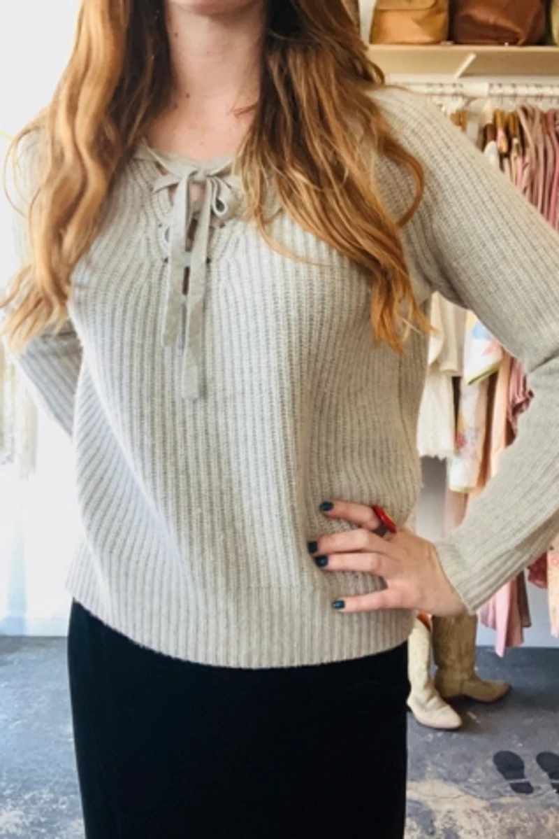 Nili Lotan Grey Cashmere Sweater Selected by The Curatorial Dept.