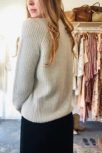 Nili Lotan Grey Cashmere Sweater Selected by The Curatorial Dept.