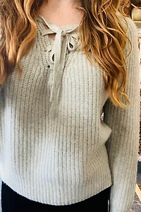 Nili Lotan Grey Cashmere Sweater Selected by The Curatorial Dept.