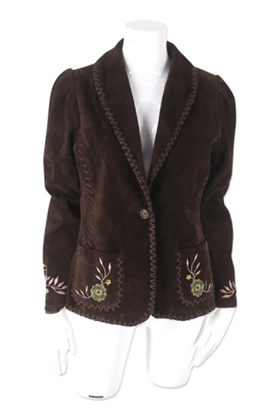 1990s Suede Western Embroidered Jacket Selected By Ritual Vintage