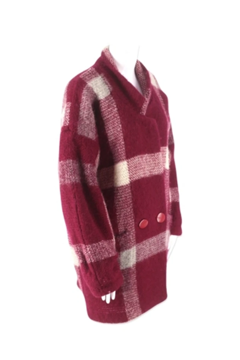 1980s Exaggerated Check Cardigan Sweater Coat Selected By Ritual Vintage