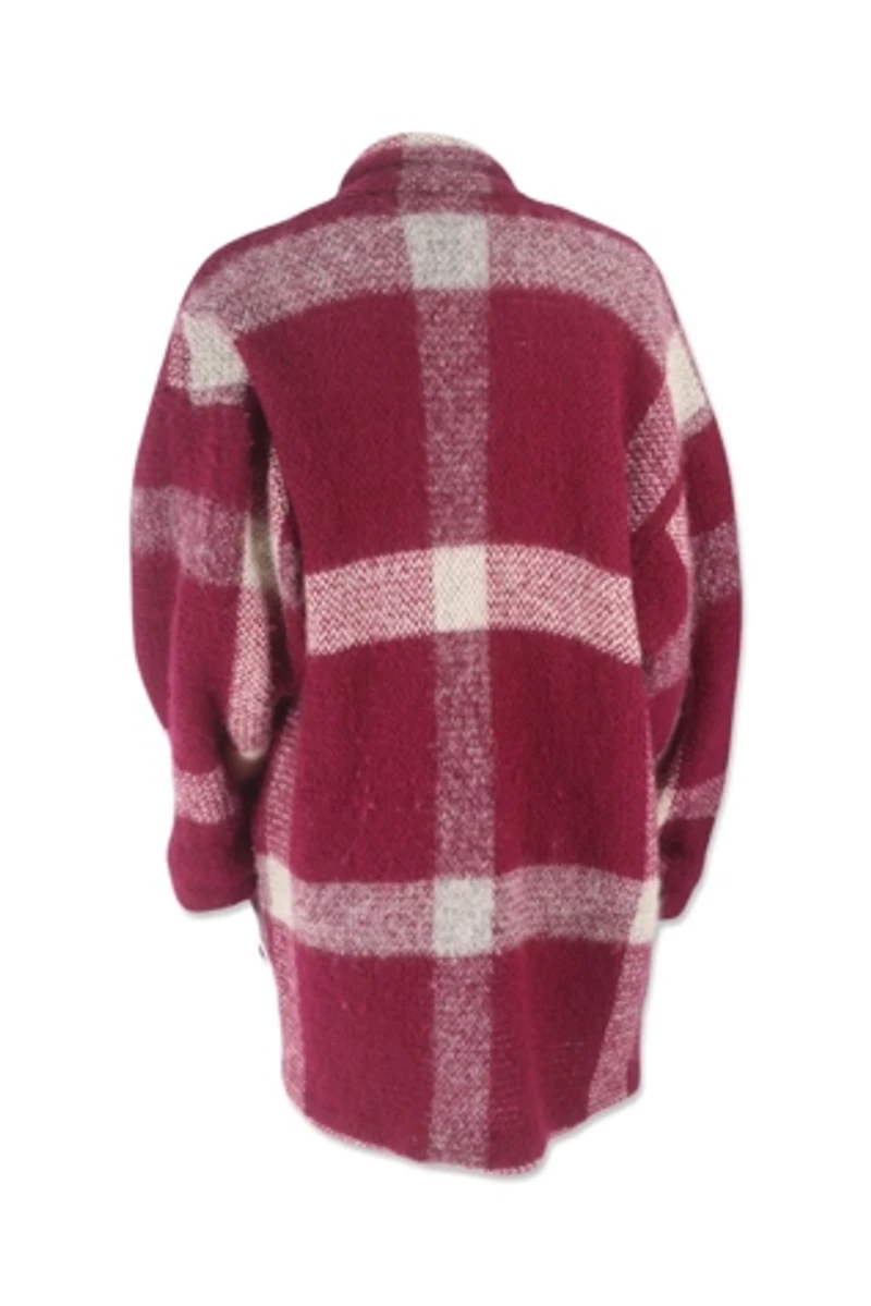 1980s Exaggerated Check Cardigan Sweater Coat Selected By Ritual Vintage