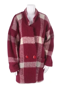 1980s Exaggerated Check Cardigan Sweater Coat Selected By Ritual Vintage