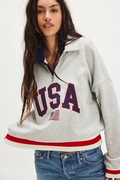 Chaser USA Rib Stripe Quarter Zip