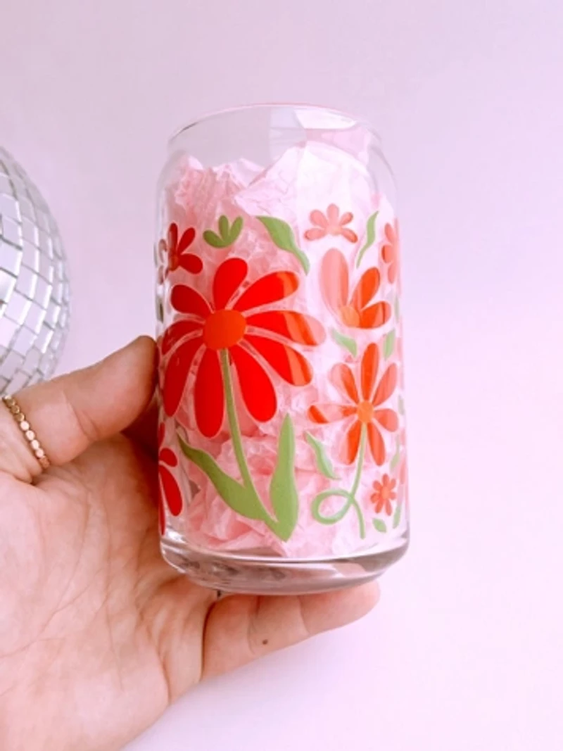 Golden Hour Designs Falling Petals Glass Cup