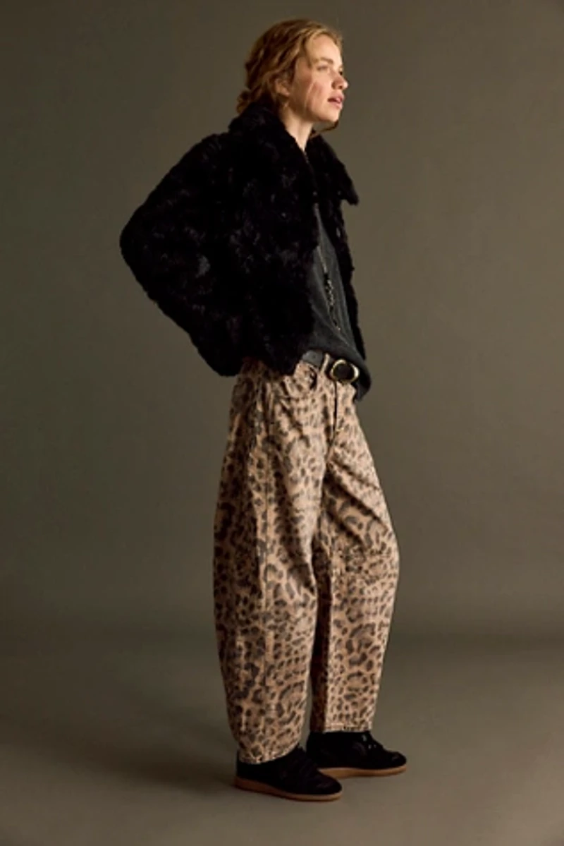 We The Free Good Luck Printed Barrel Jeans