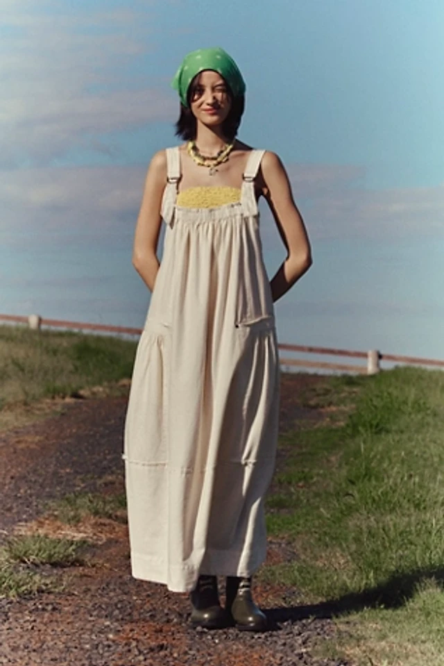 knee length dresses for ladies Free People Machu Barrel Midi Dress - Frost