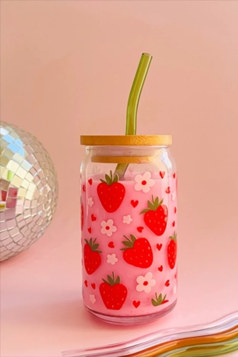 Golden Hour Designs Strawberry Dreams Glass Cup