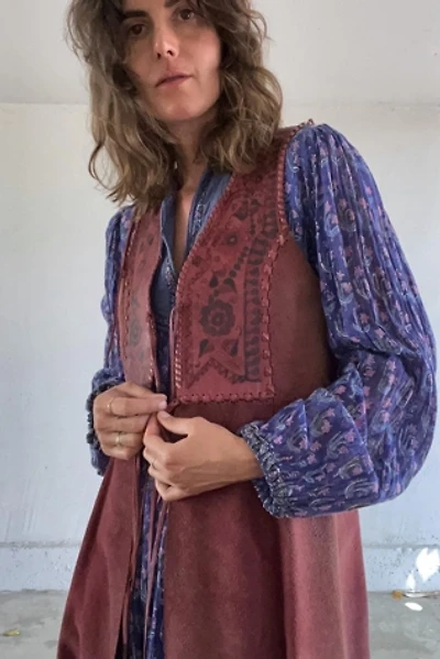 1970s CHAR Hand Painted Suede Vest Selected by Market Vintage