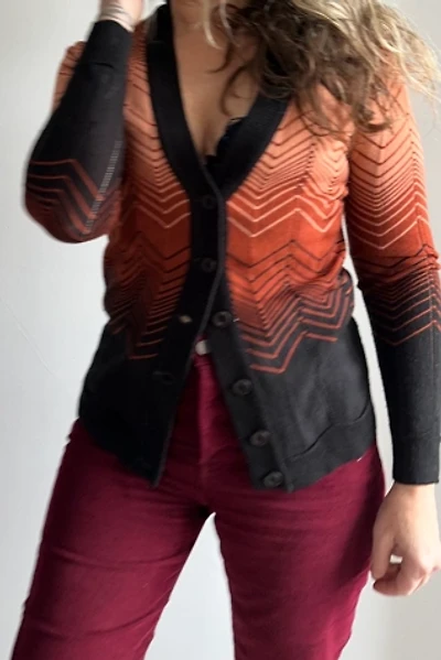 Vintage Ombre Chevron Design Cardigan Selected by KA.TL.AK