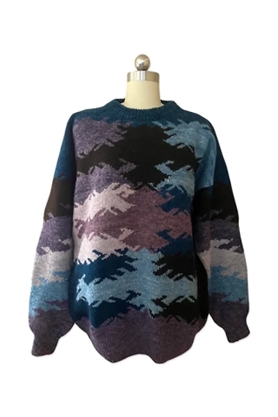 1980s Colorful Hand Knit Oversized Sweater Selected By Ritual Vintage