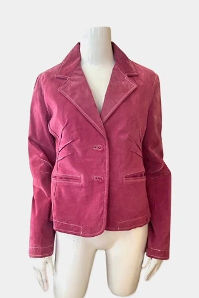 Y2K Pink Suede Wilsons Shrunken Fit Jacket Selected By Ritual Vintage