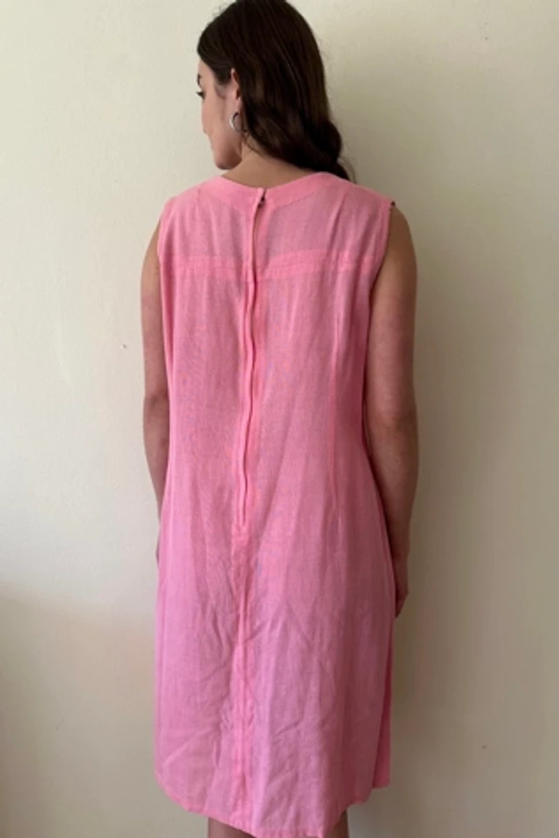 Pink Folk Embroidered Sheath Dress Selected by Picky Jane