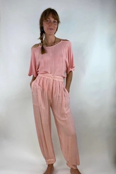 Vintage 1970s Gauze 2-Piece Cold Shoulder Pant Set Selected by Picky Jane