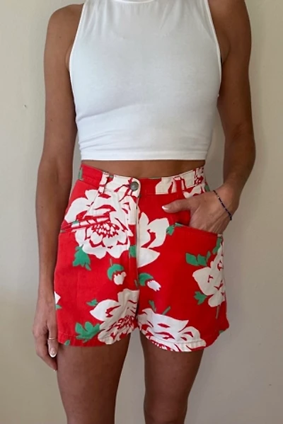 Vintage Moschino Red Printed Cotton Shorts Selected by Picky Jane