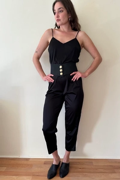 Vintage Black Pull-On Style Jumpsuit Selected by Picky Jane