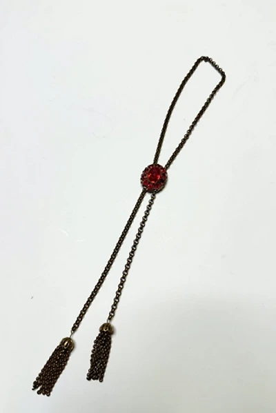 Vintage Gold Tone Chain and Red Glass Bolo Tie Selected by Cherry