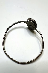 1970s Hand Wrought Sterling Silver Bracelet with Stone Selected by Cherry