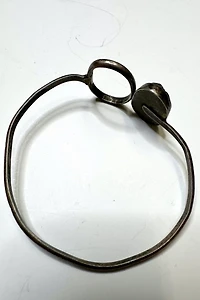 1970s Hand Wrought Sterling Silver Bracelet with Stone Selected by Cherry