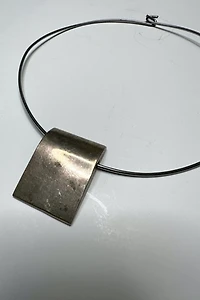 1970s Modernist Choker with Sterling Silver Square Pendant Selected by Cherry