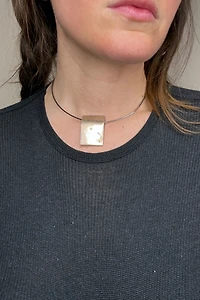 1970s Modernist Choker with Sterling Silver Square Pendant Selected by Cherry