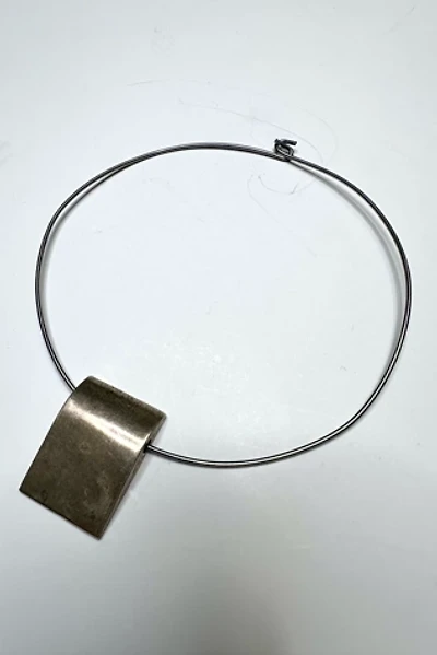 1970s Modernist Choker with Sterling Silver Square Pendant Selected by Cherry
