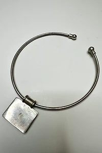 1970s Modernist Sterling Choker with Red Stone Pendant Selected by Cherry